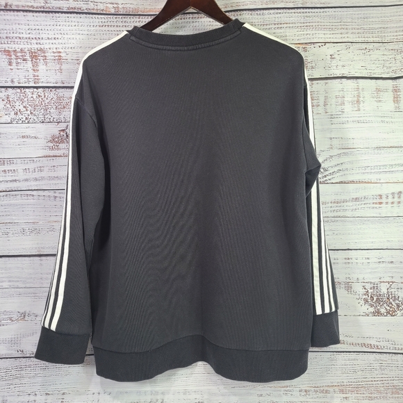 Adidas Mens Black Sweatshirt Crew Neck Size Medium - Picture 2 of 10